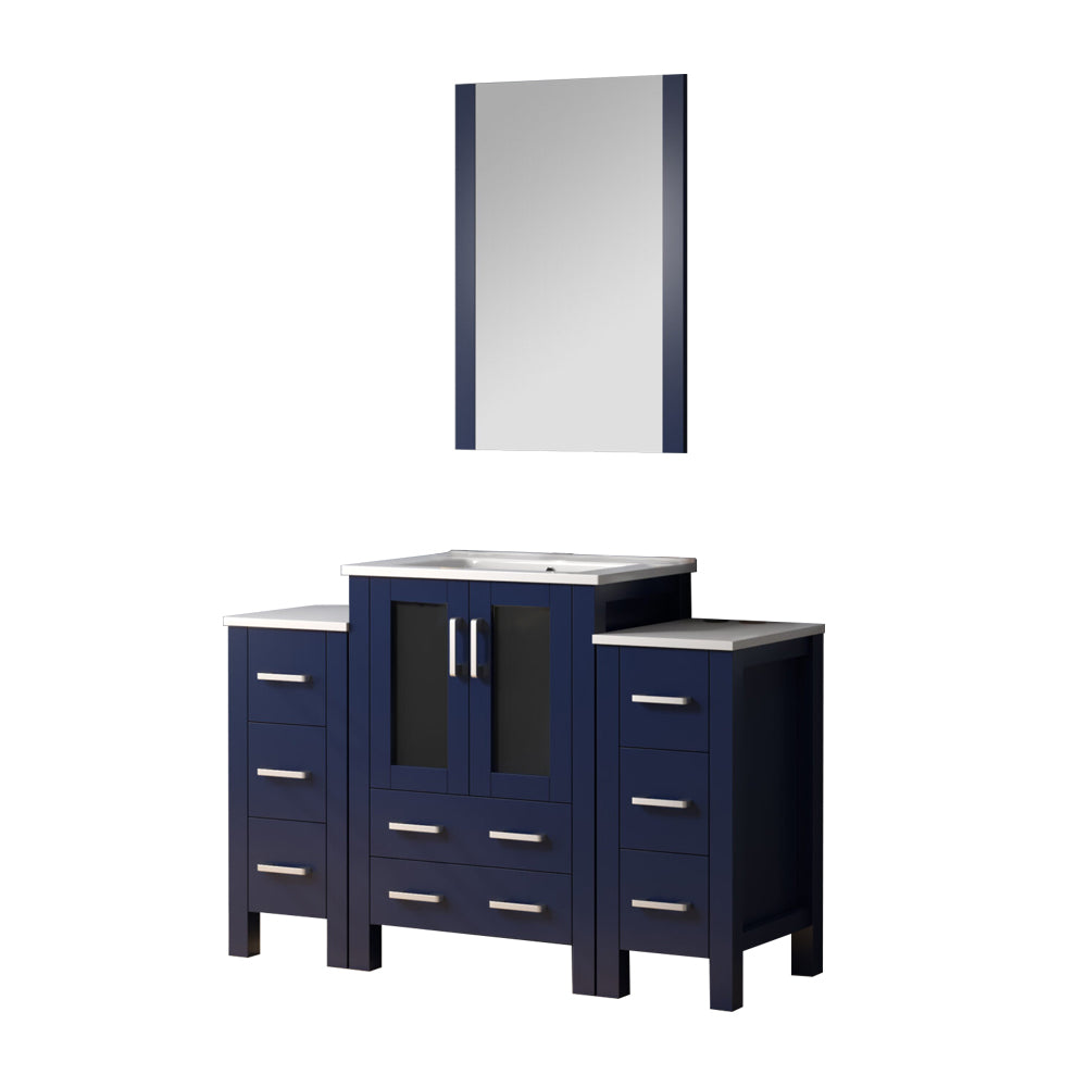 Lexora Volez 48 in. Navy Blue Single Sink Bath Vanity