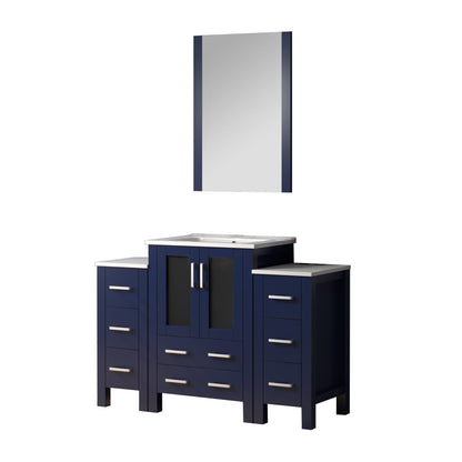 Lexora Volez 48 in. Navy Blue Single Sink Bath Vanity