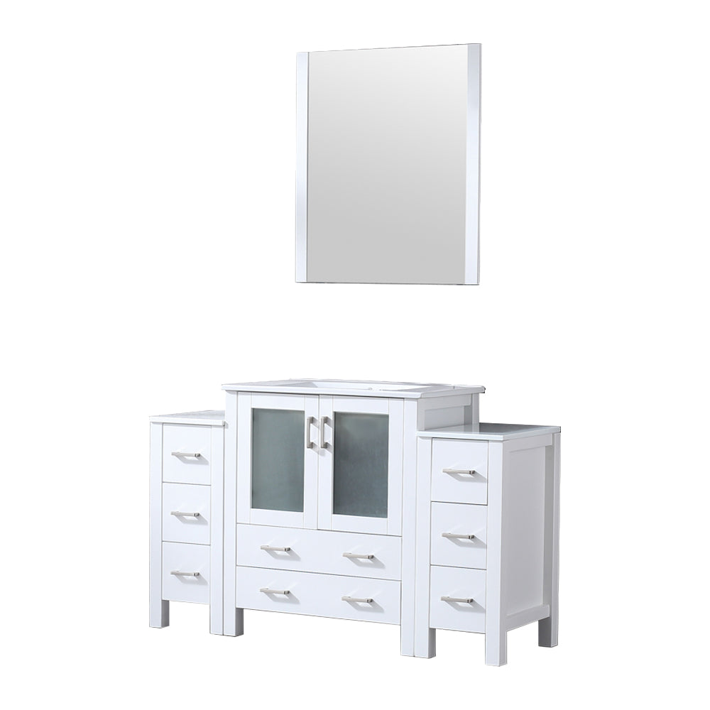 Lexora Volez 54 in. White Single Sink Bath Vanity