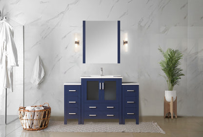 Lexora Volez 54 in. Navy Blue Single Sink Bath Vanity