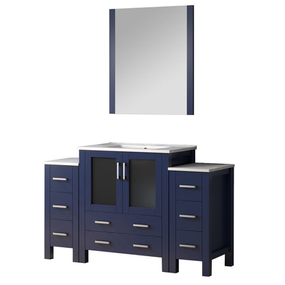 Lexora Volez 54 in. Navy Blue Single Sink Bath Vanity