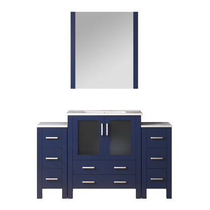 Lexora Volez 54 in. Navy Blue Single Sink Bath Vanity