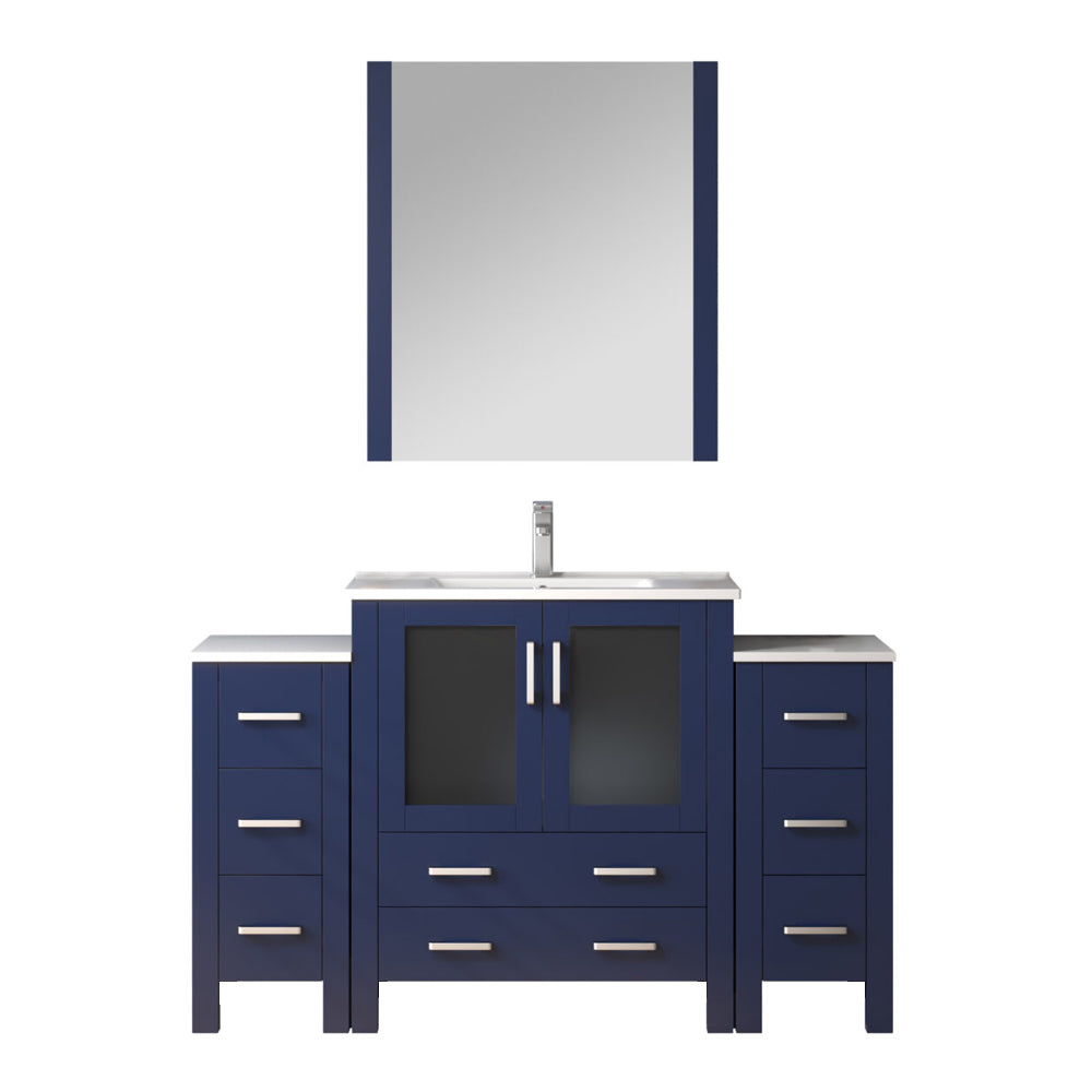 Lexora Volez 54 in. Navy Blue Single Sink Bath Vanity