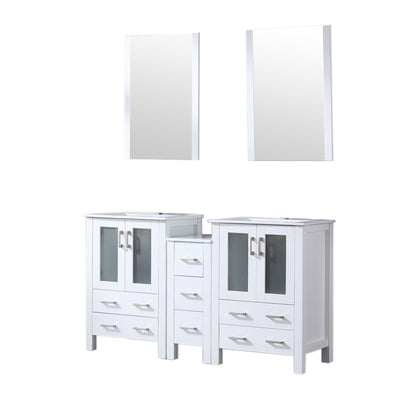 Lexora Volez 60 in. White Double Sink Bath Vanity