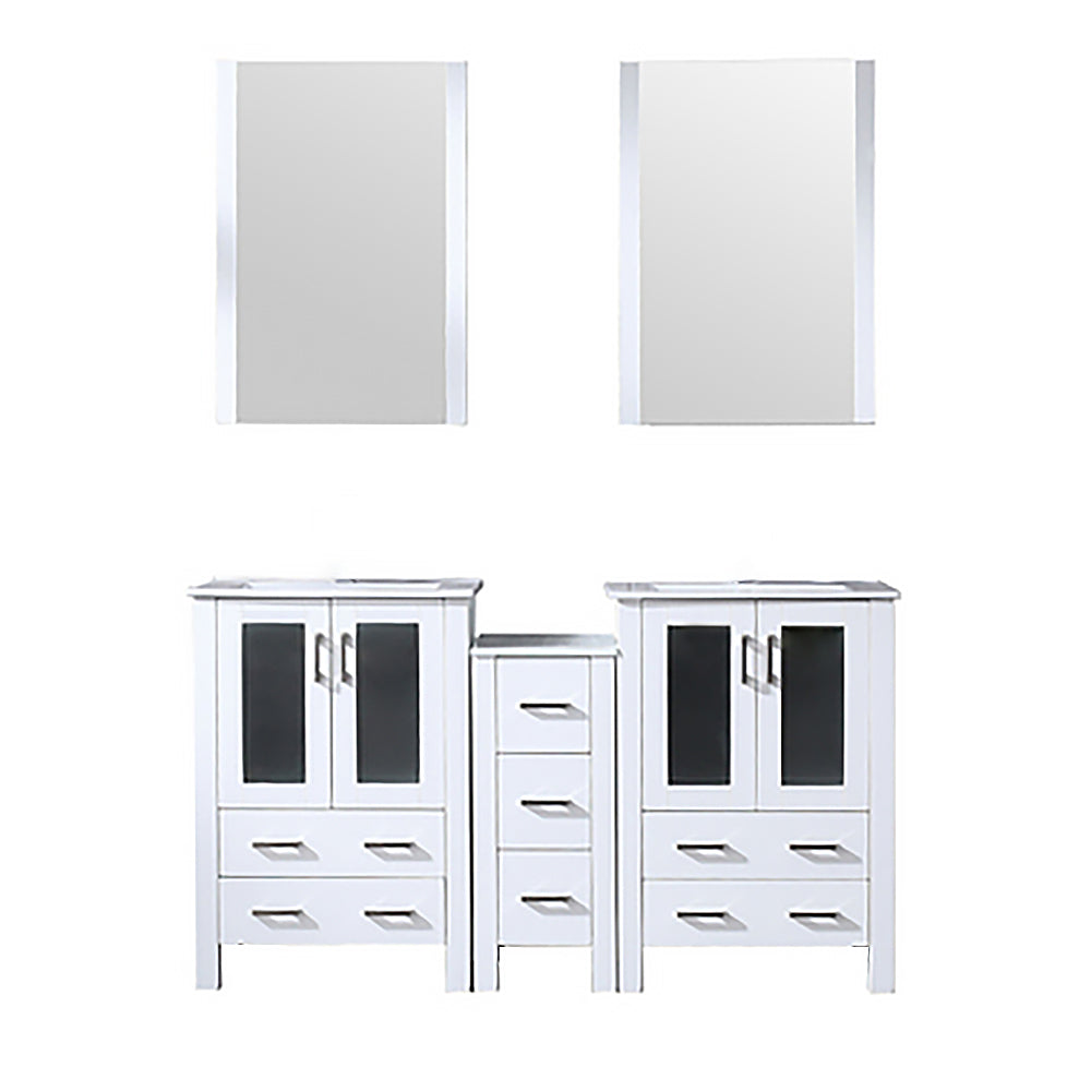 Lexora Volez 60 in. White Double Sink Bath Vanity