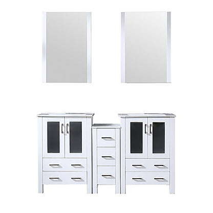 Lexora Volez 60 in. White Double Sink Bath Vanity