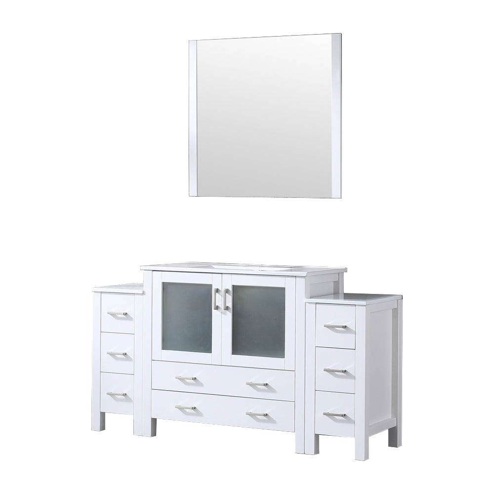 Lexora Volez 60 in. White Single Sink Bath Vanity