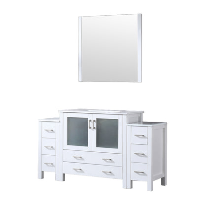 Lexora Volez 60 in. White Single Sink Bath Vanity