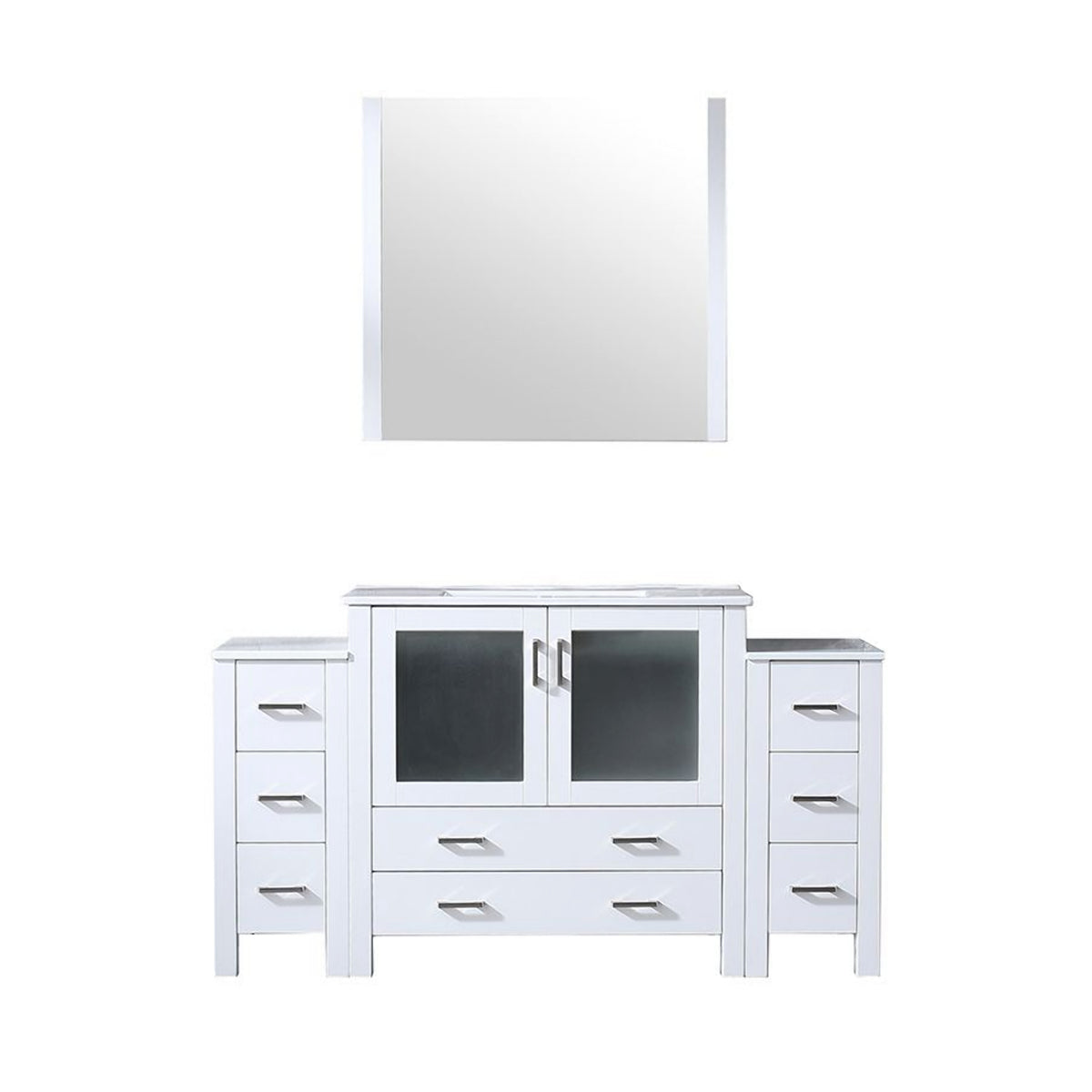 Lexora Volez 60 in. White Single Sink Bath Vanity