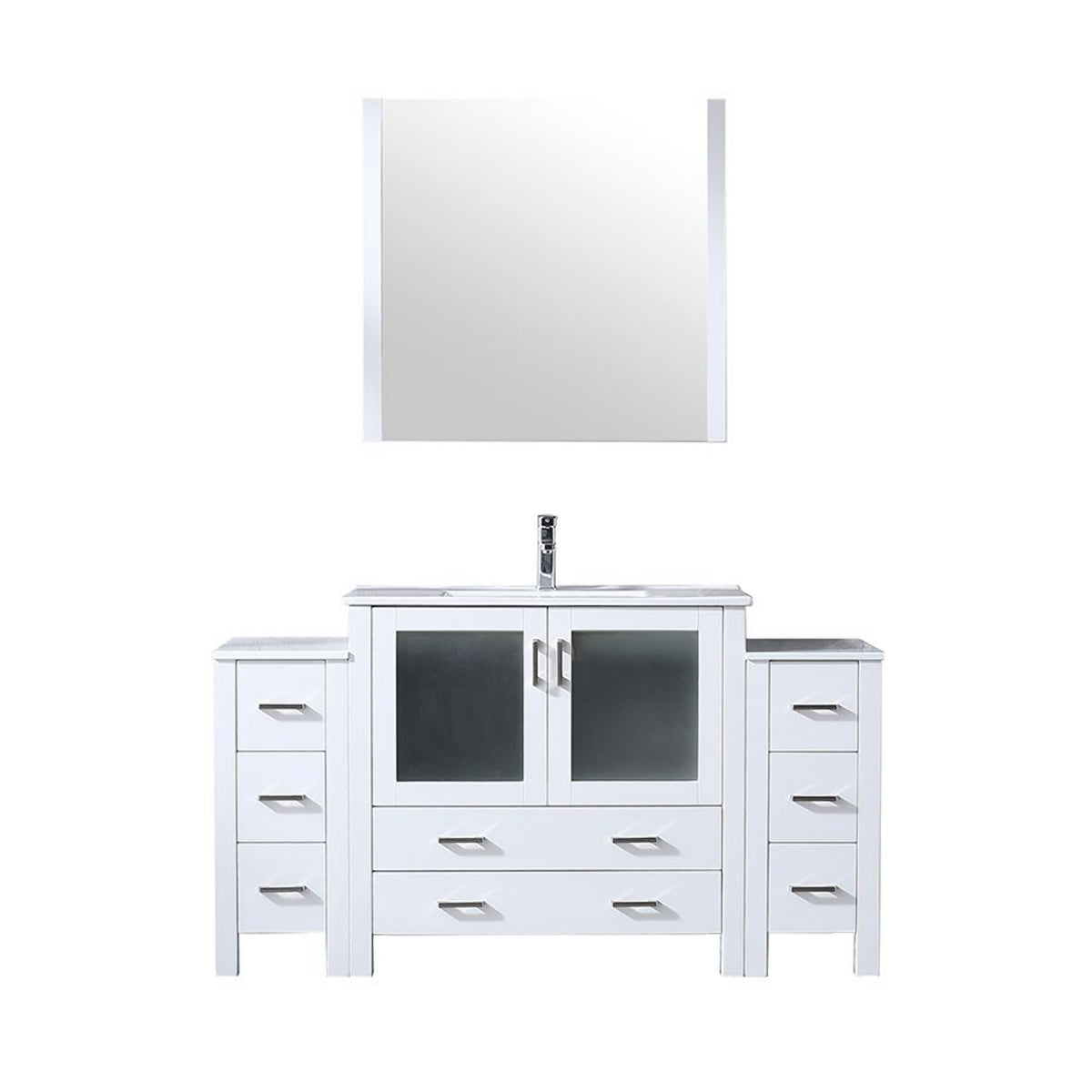 Lexora Volez 60 in. White Single Sink Bath Vanity