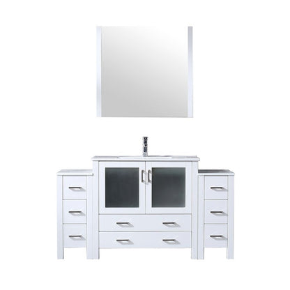 Lexora Volez 60 in. White Single Sink Bath Vanity
