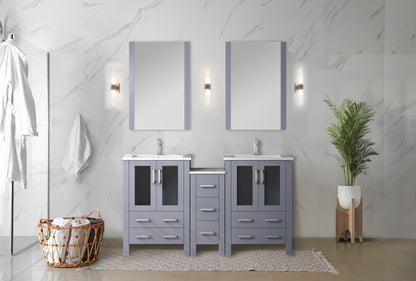 Lexora Volez 60 in. Dark Grey Double Sink Bath Vanity
