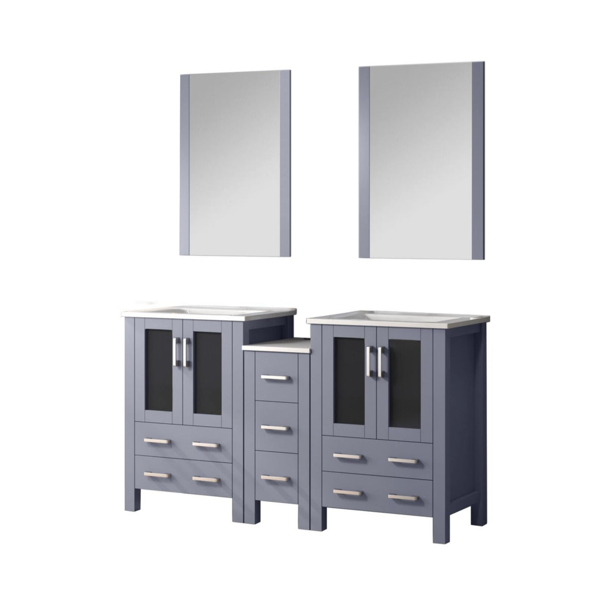 Lexora Volez 60 in. Dark Grey Double Sink Bath Vanity