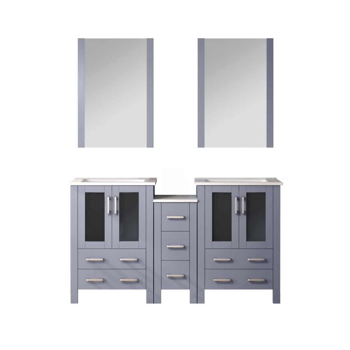Lexora Volez 60 in. Dark Grey Double Sink Bath Vanity