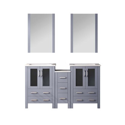 Lexora Volez 60 in. Dark Grey Double Sink Bath Vanity