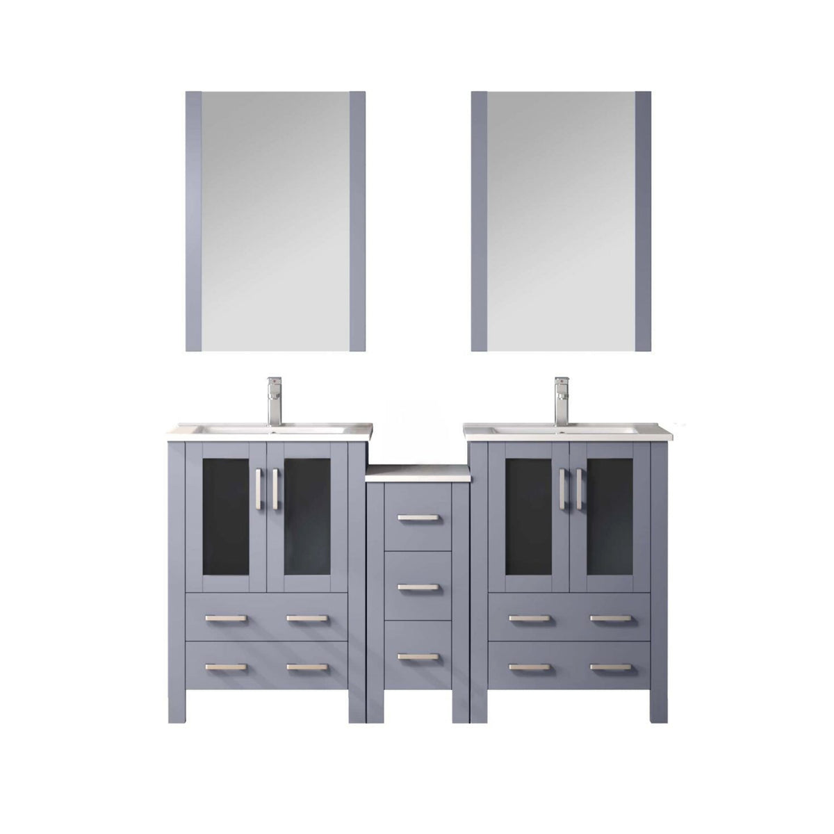Lexora Volez 60 in. Dark Grey Double Sink Bath Vanity