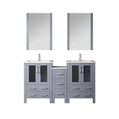 Lexora Volez 60 in. Dark Grey Double Sink Bath Vanity