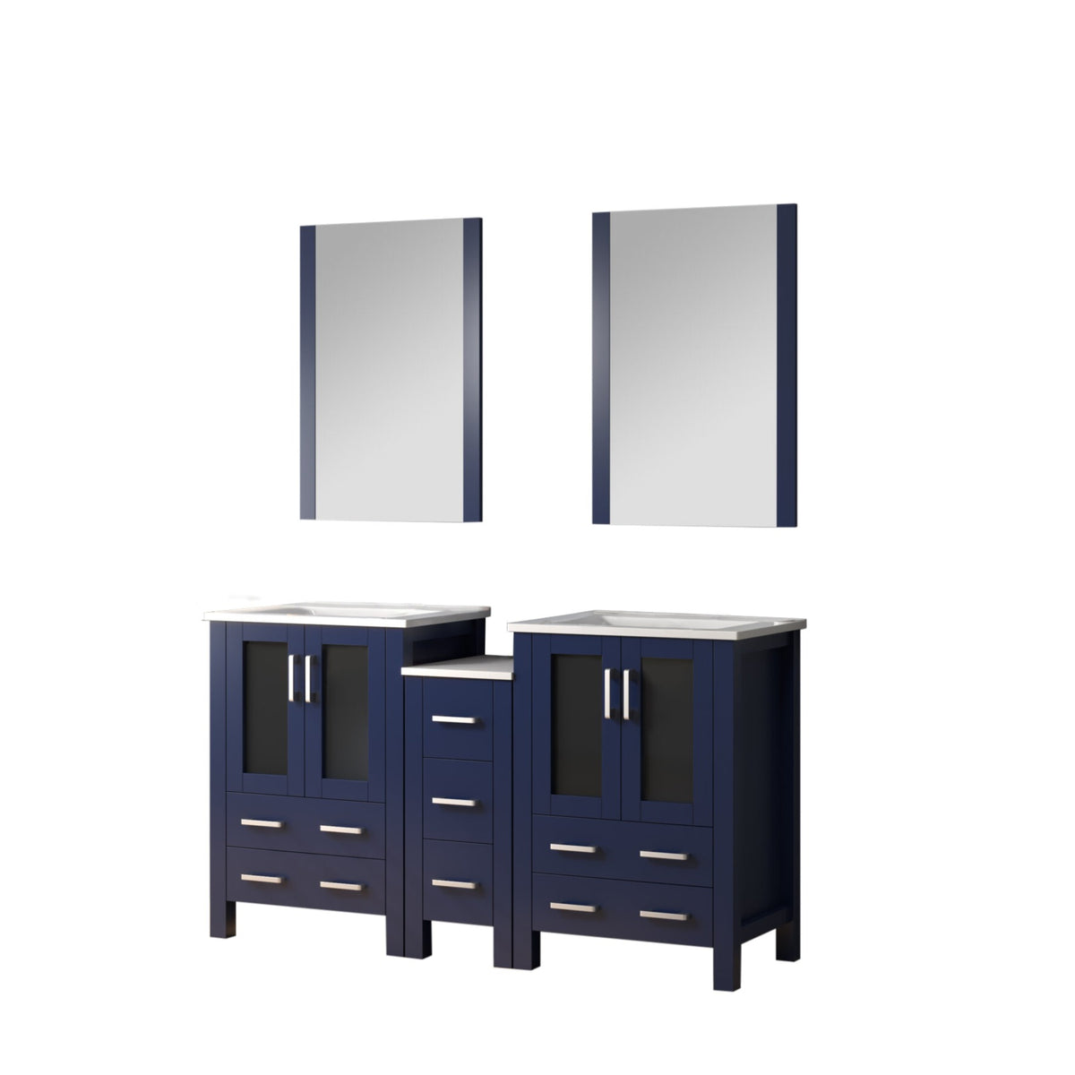 Lexora Volez 60 in. Navy Blue Double Sink Bath Vanity