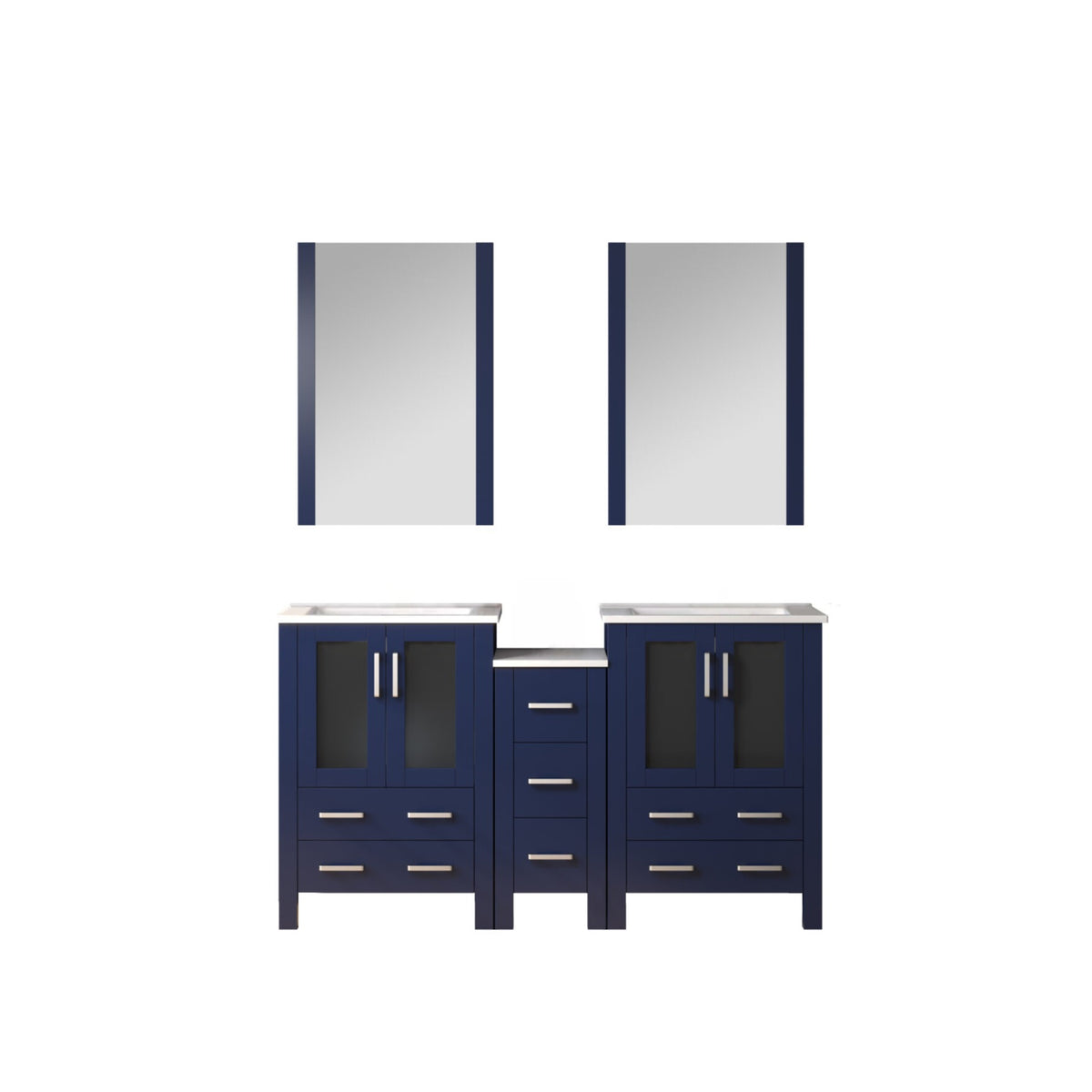 Lexora Volez 60 in. Navy Blue Double Sink Bath Vanity
