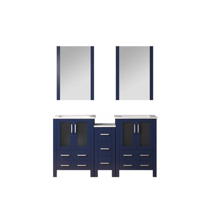 Lexora Volez 60 in. Navy Blue Double Sink Bath Vanity