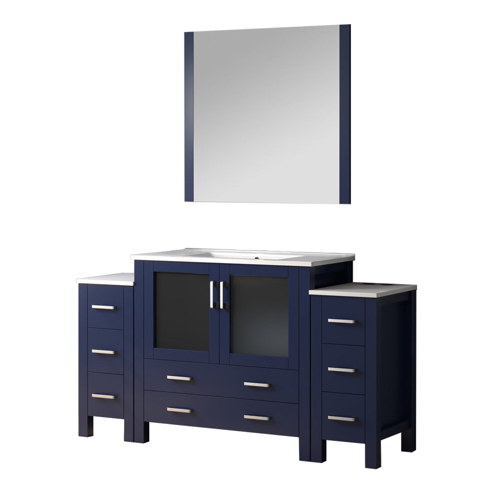 Lexora Volez 60 in. Navy Blue Single Sink Bath Vanity