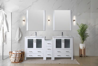 Lexora Volez 72 in. White Double Sink Bath Vanity