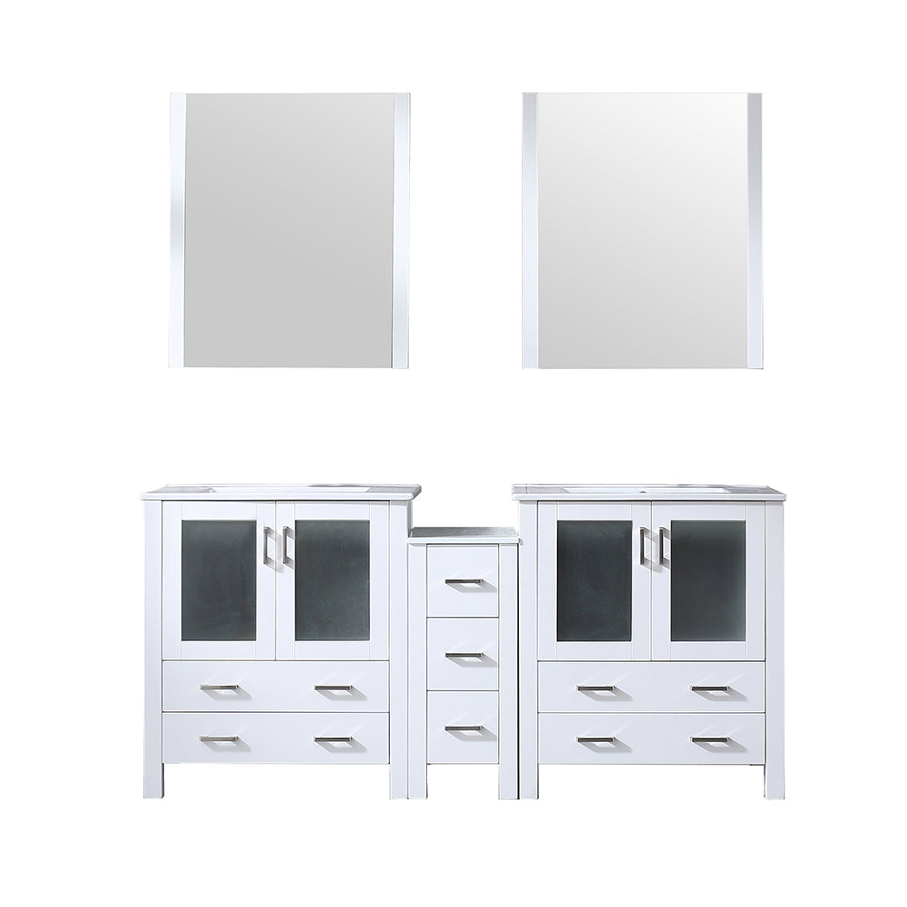 Lexora Volez 72 in. White Double Sink Bath Vanity