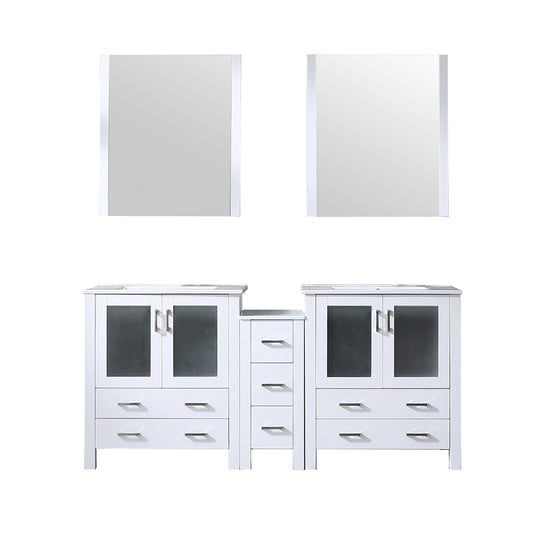 Lexora Volez 72 in. White Double Sink Bath Vanity
