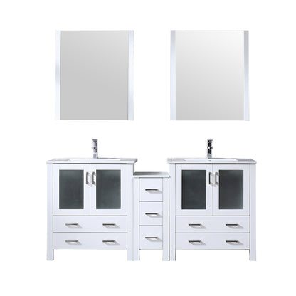 Lexora Volez 72 in. White Double Sink Bath Vanity