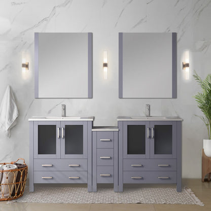 Lexora Volez 72 in. Dark Grey Double Sink Bath Vanity