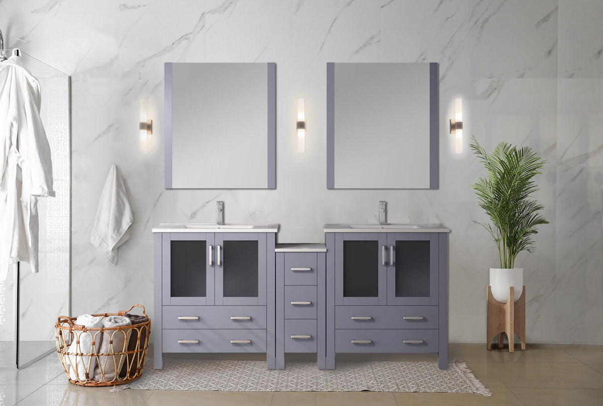 Lexora Volez 72 in. Dark Grey Double Sink Bath Vanity