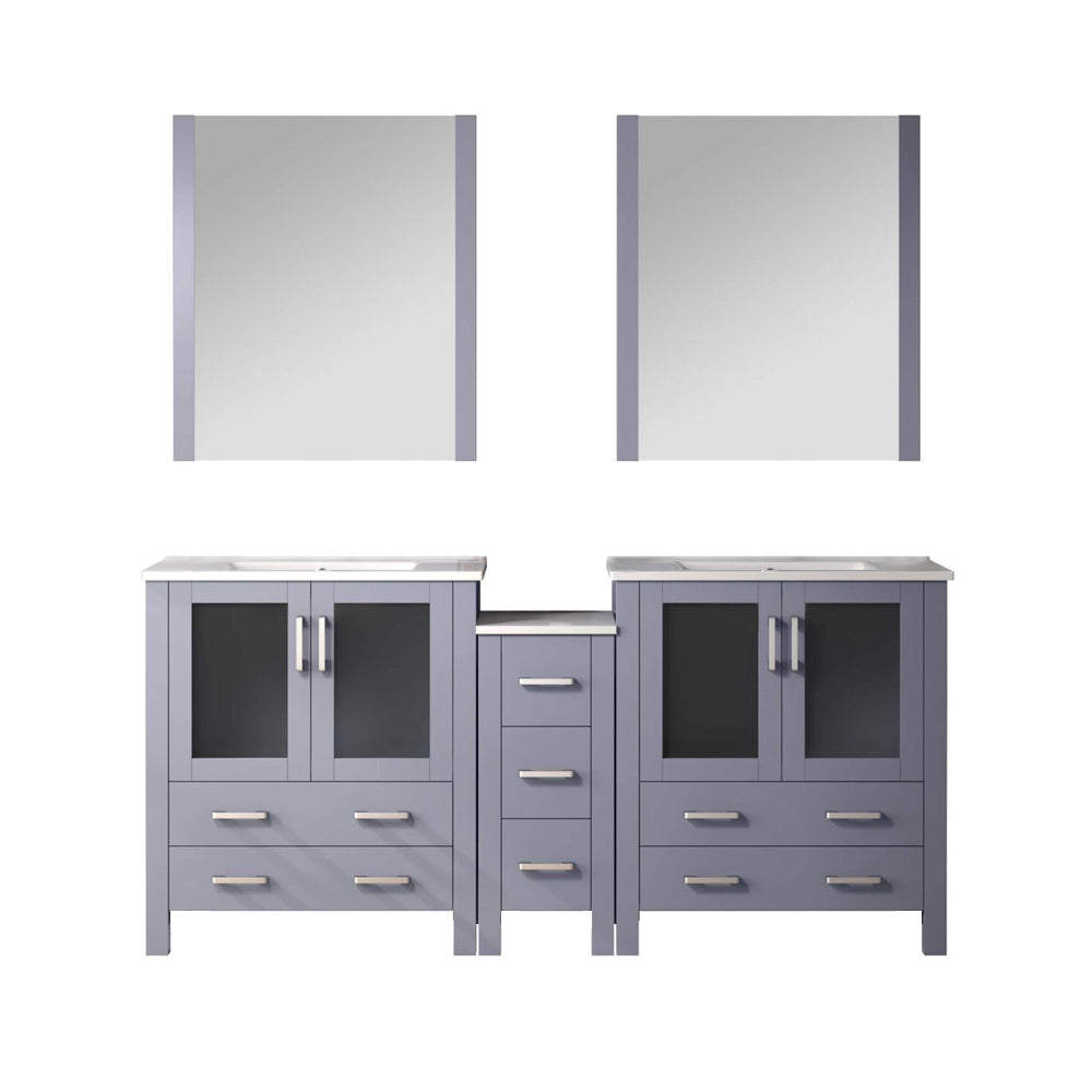 Lexora Volez 72 in. Dark Grey Double Sink Bath Vanity