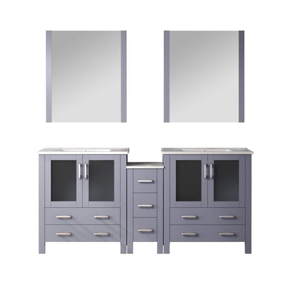 Lexora Volez 72 in. Dark Grey Double Sink Bath Vanity