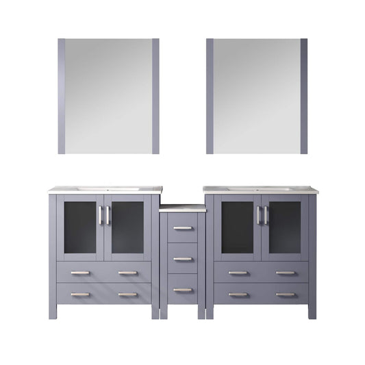 Lexora Volez 72 in. Dark Grey Double Sink Bath Vanity