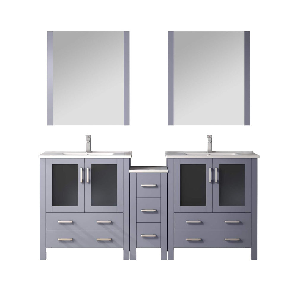 Lexora Volez 72 in. Dark Grey Double Sink Bath Vanity