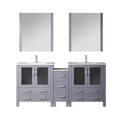 Lexora Volez 72 in. Dark Grey Double Sink Bath Vanity