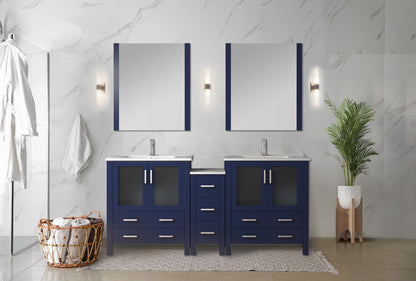 Lexora Volez 72 in. Navy Blue Double Sink Bath Vanity