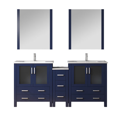 Lexora Volez 72 in. Navy Blue Double Sink Bath Vanity