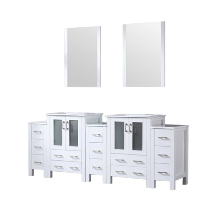 Lexora Volez 84 in. White Double Sink Bath Vanity