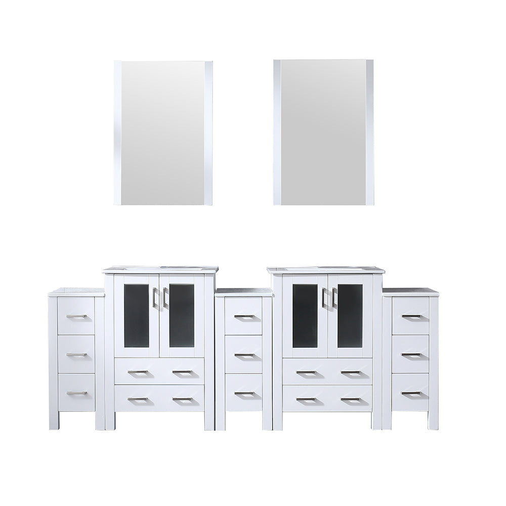 Lexora Volez 84 in. White Double Sink Bath Vanity