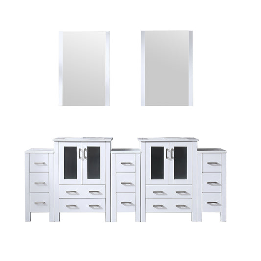 Lexora Volez 84 in. White Double Sink Bath Vanity
