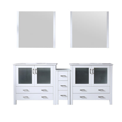 Lexora Volez 84 in. White Double Sink Bath Vanity