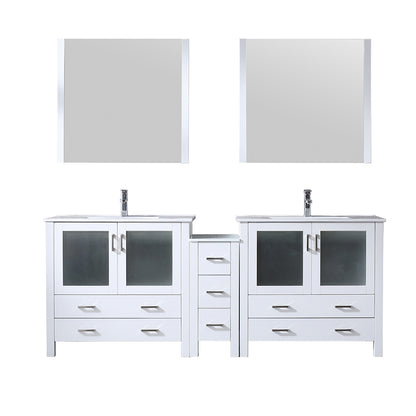 Lexora Volez 84 in. White Double Sink Bath Vanity