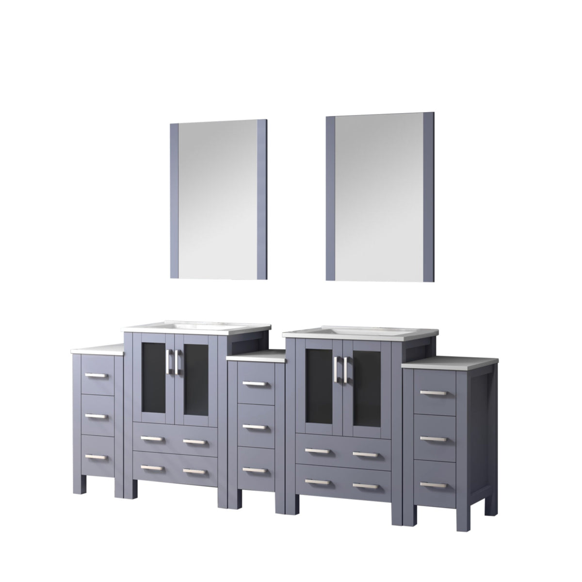 Lexora Volez 84 in. Dark Grey Double Sink Bath Vanity