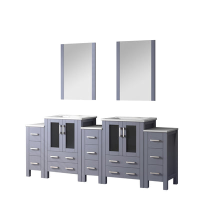 Lexora Volez 84 in. Dark Grey Double Sink Bath Vanity