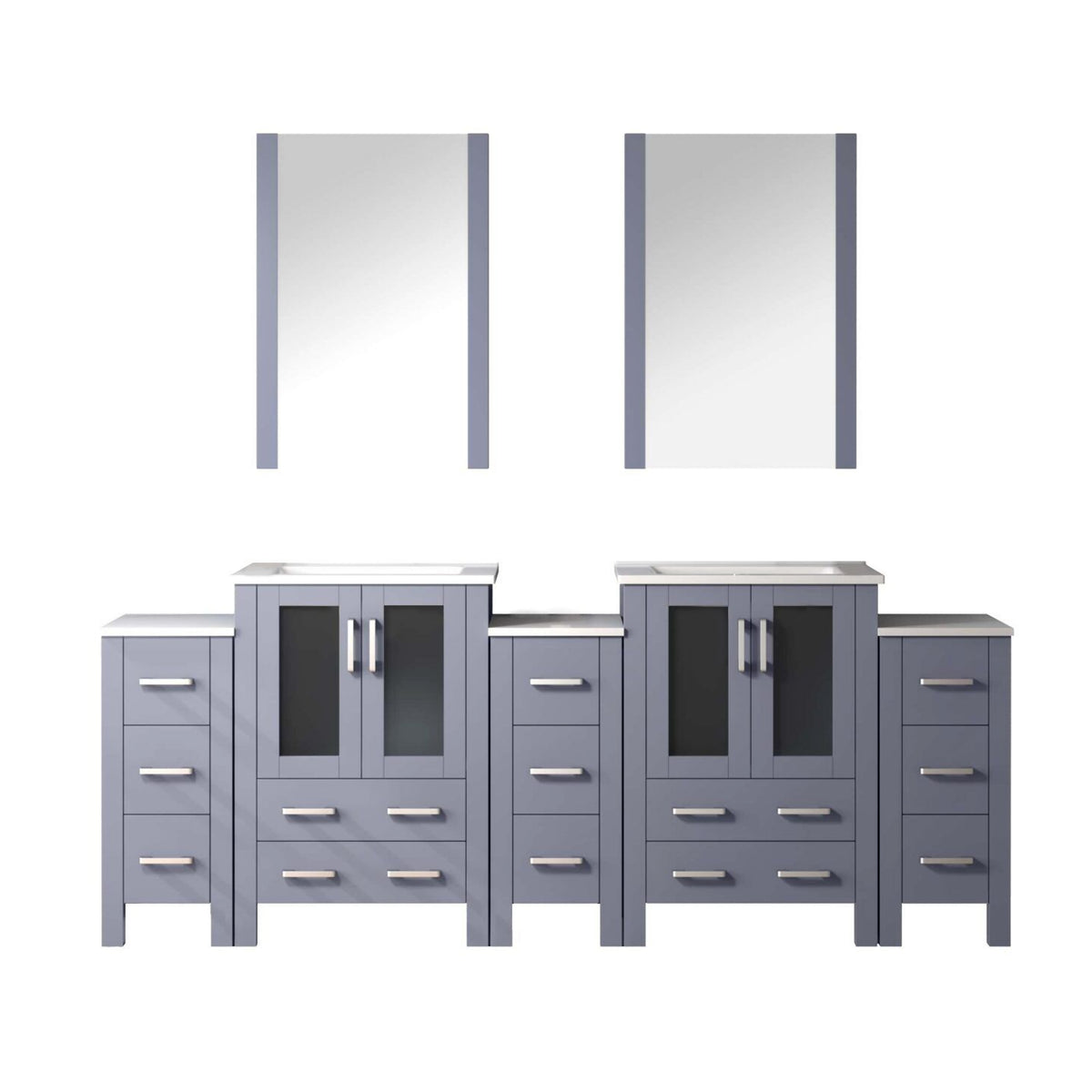 Lexora Volez 84 in. Dark Grey Double Sink Bath Vanity