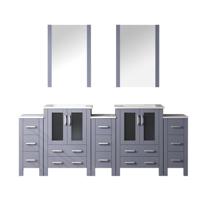 Lexora Volez 84 in. Dark Grey Double Sink Bath Vanity