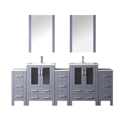 Lexora Volez 84 in. Dark Grey Double Sink Bath Vanity