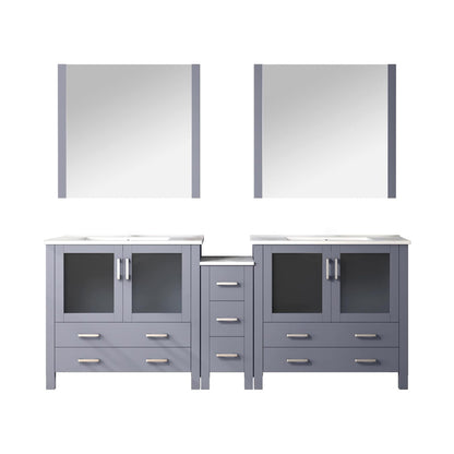 Lexora Volez 84 in. Dark Grey Double Sink Bath Vanity