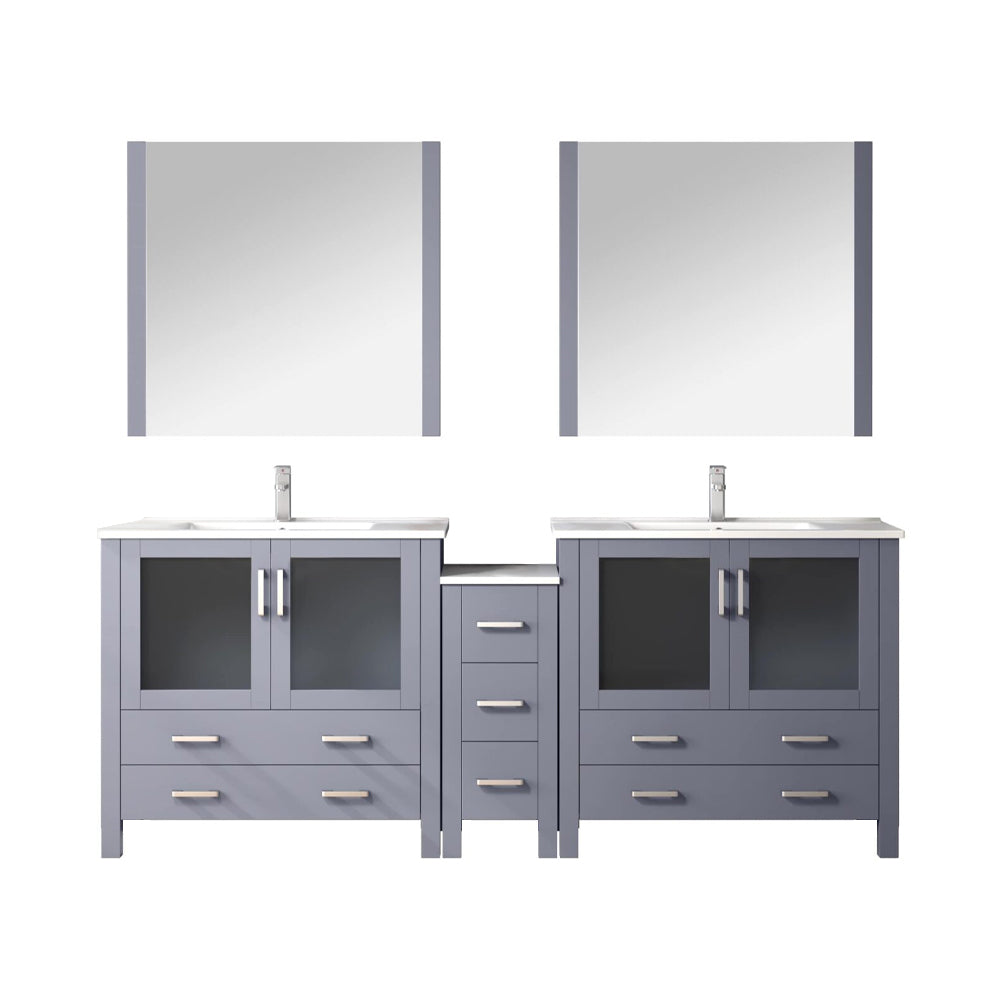 Lexora Volez 84 in. Dark Grey Double Sink Bath Vanity